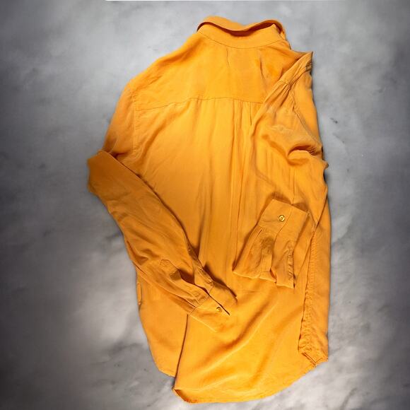 🌼 Equipment Femme Marigold Silk Blouse – Size S – Long Sleeve, Button-Down - Picture 5 of 5